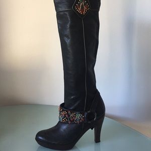 Leather beaded bootie / only worn once on a shoot.